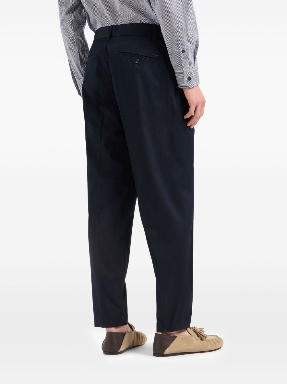 tapered cotton-blend trousers - 4