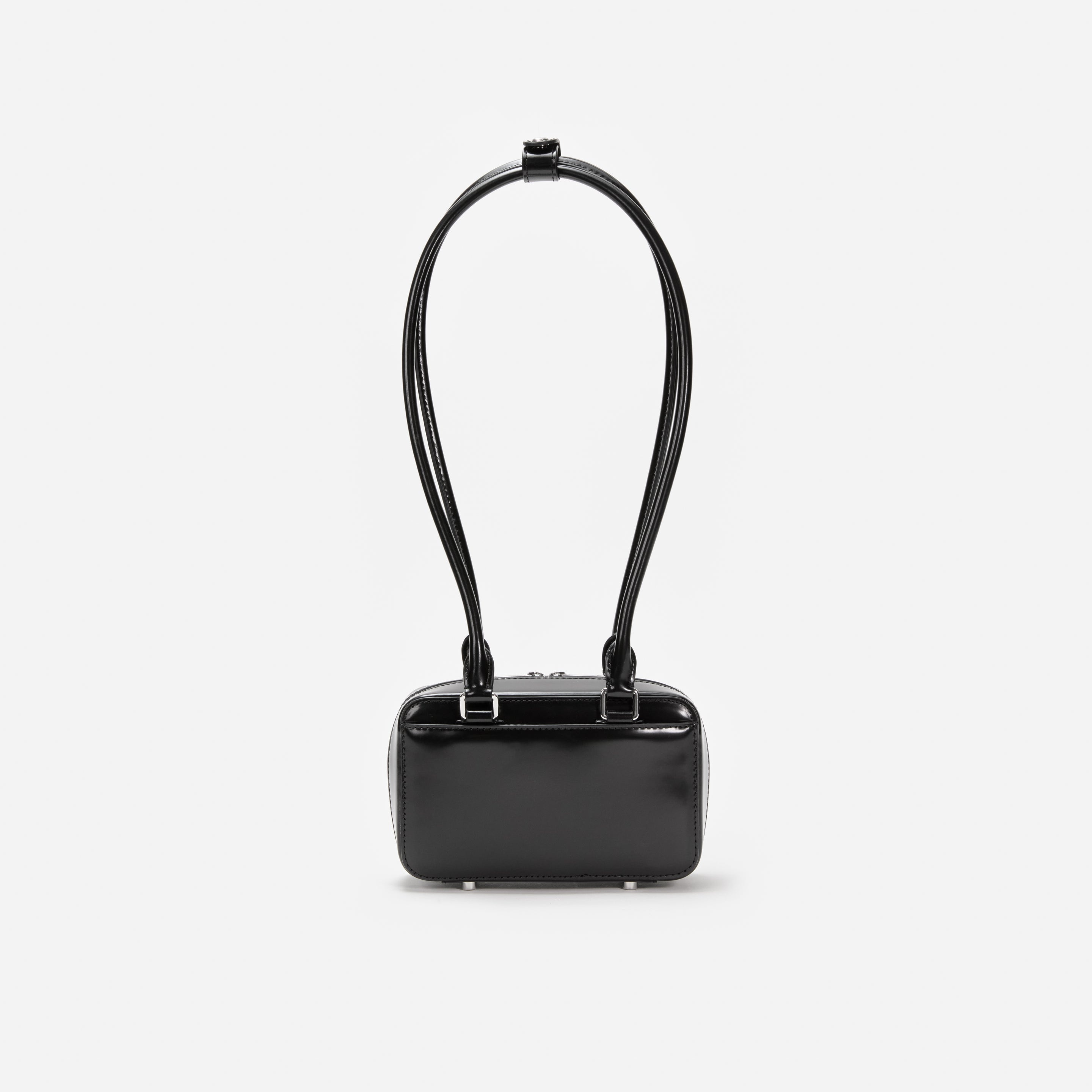 Black Leather Shoulder Bag - 3