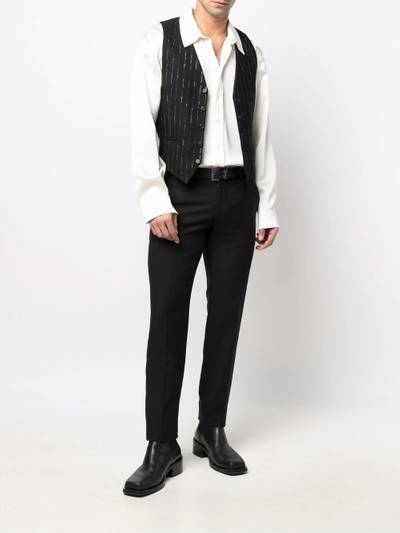 SAINT LAURENT fitted pinstripe vest outlook