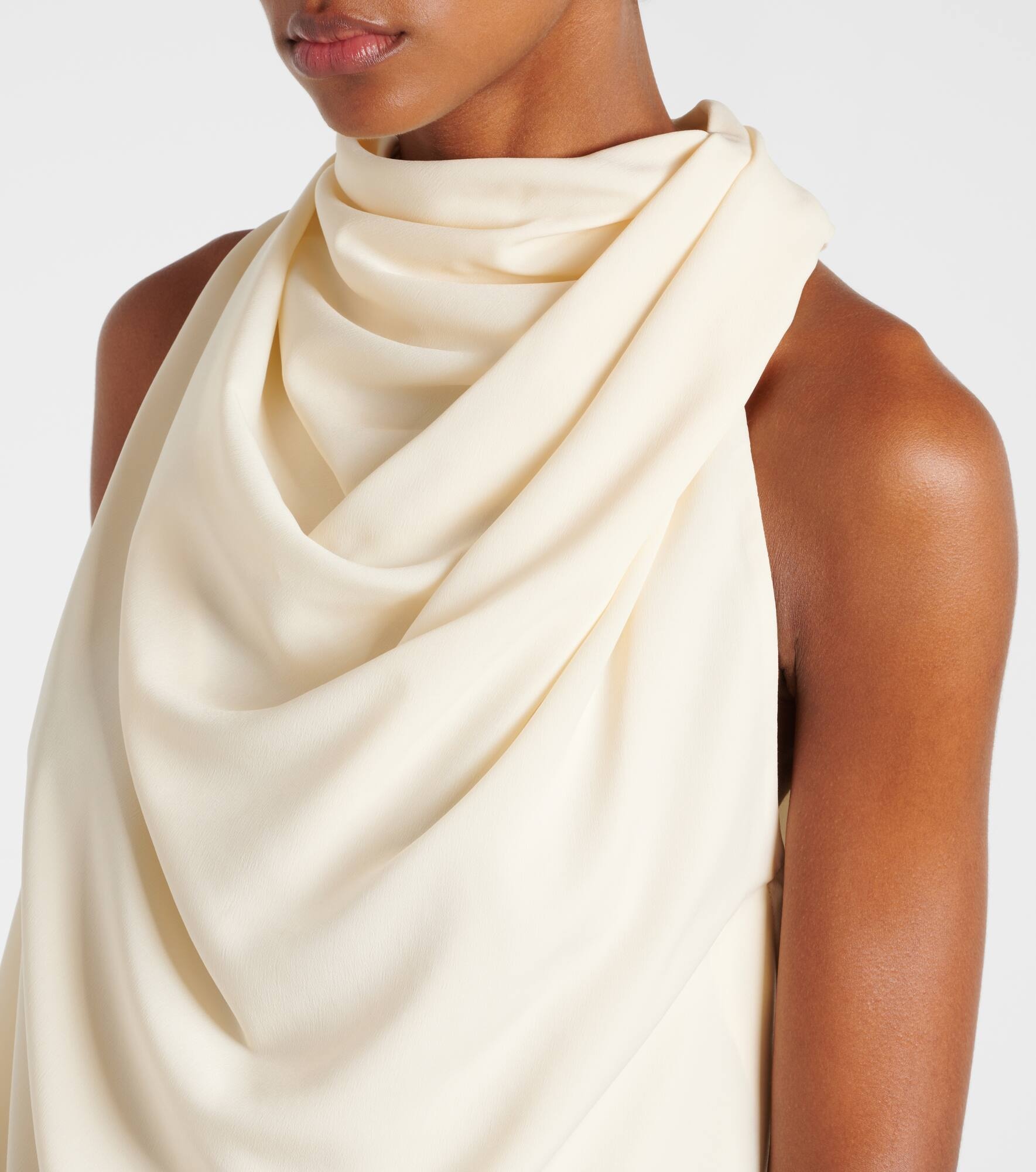 Sleary draped crêpe top - 4