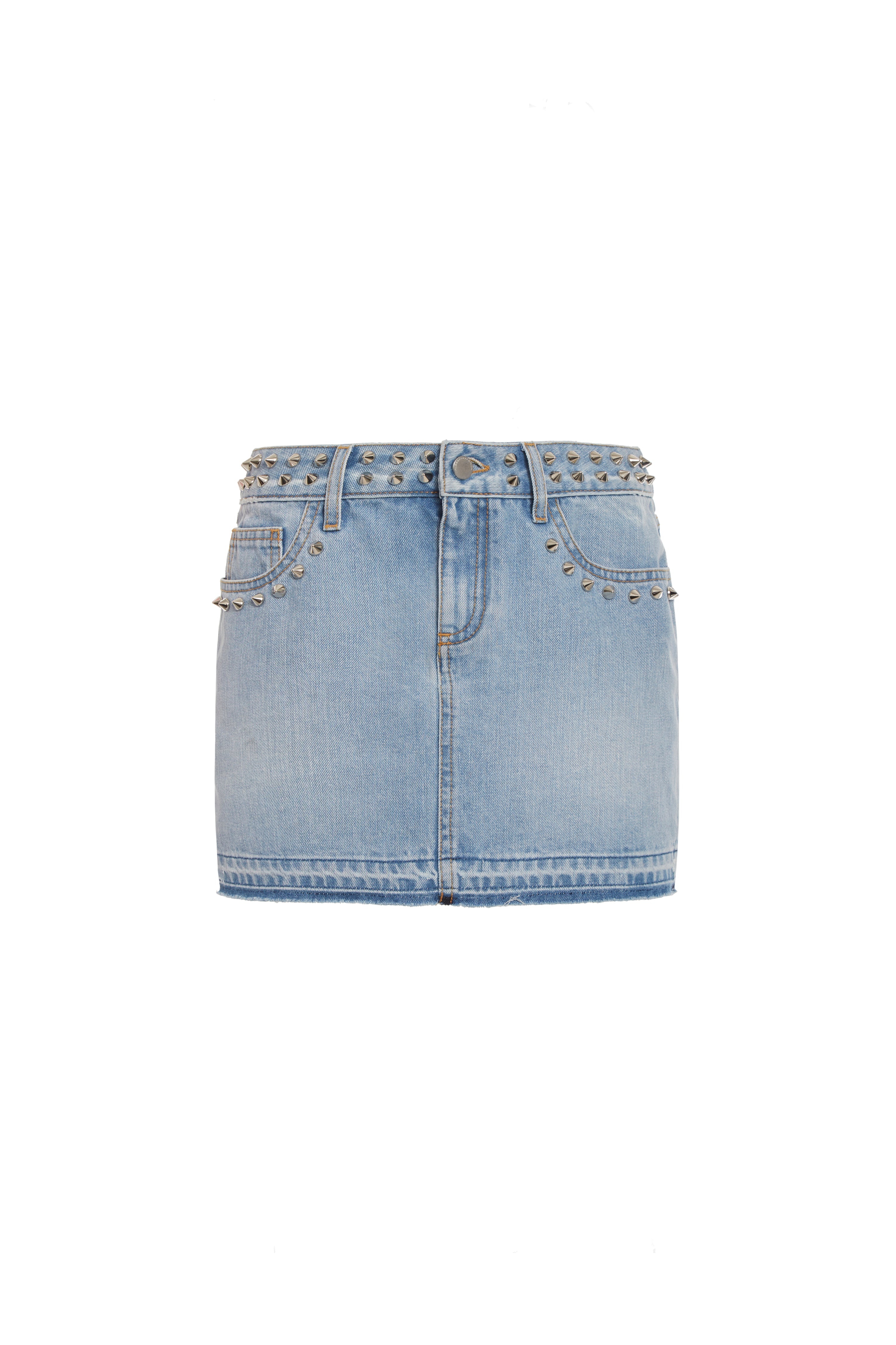 DENIM MINI SKIRT WITH EMBELLISHMENT - 1