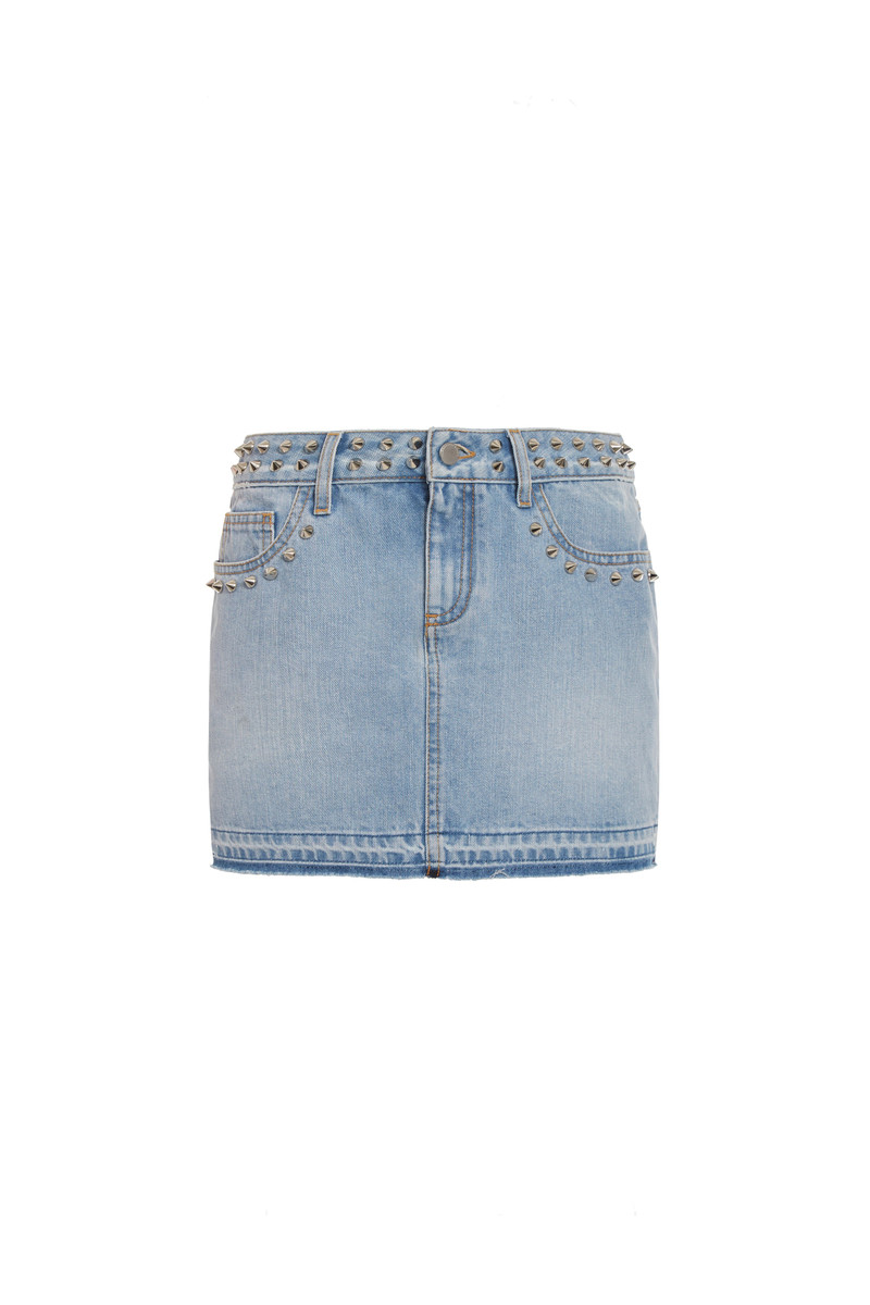 DENIM MINI SKIRT WITH EMBELLISHMENT - 1
