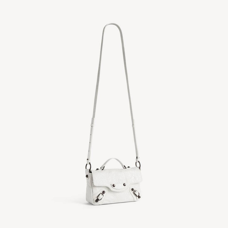 BALENCIAGA Women's Le City Flap Bag Nano in Optic White outlook