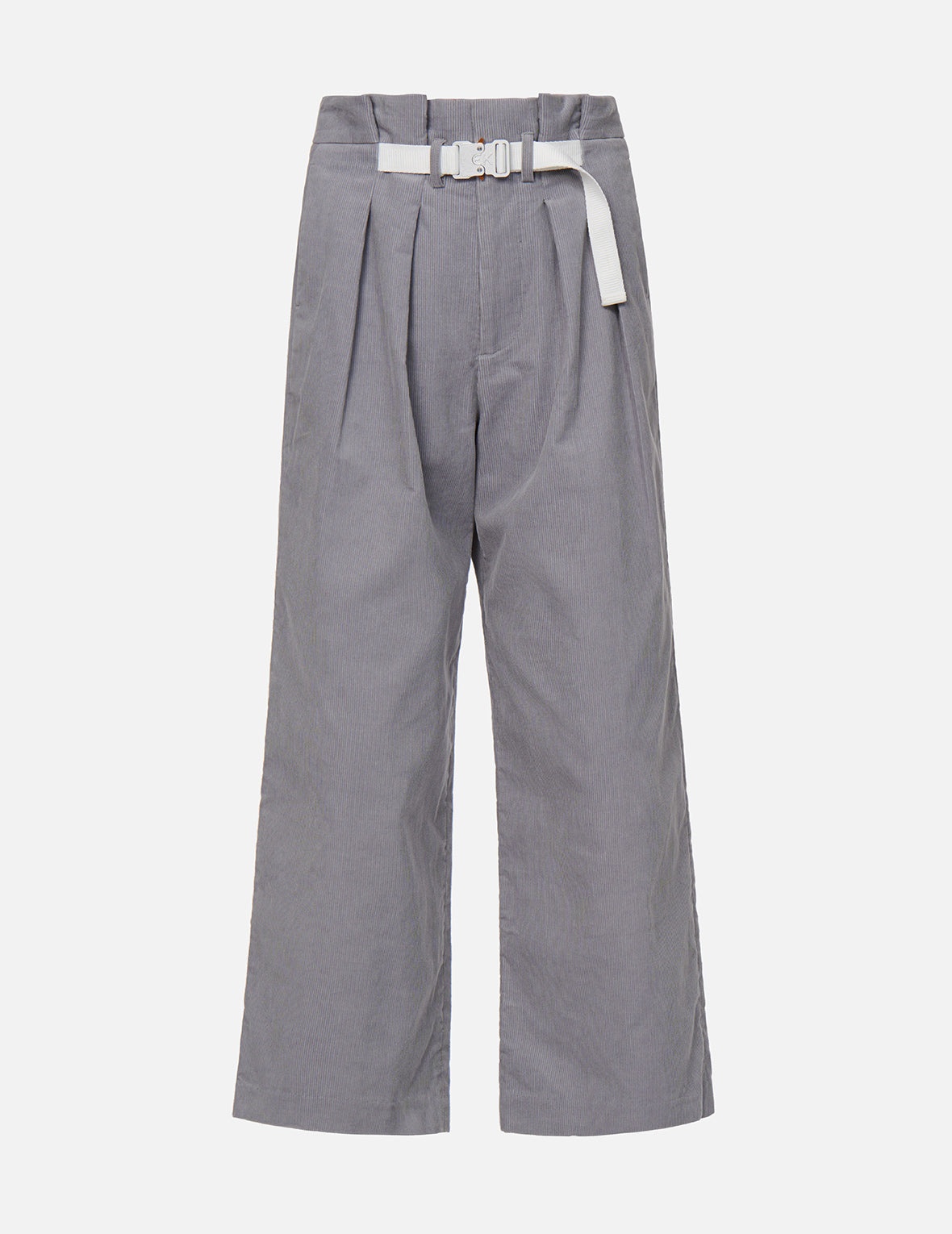Belted Corduroy Wide Leg Pants - 7