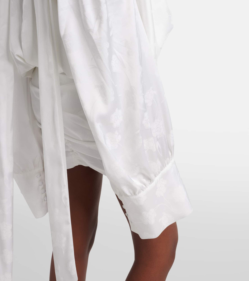 Bridal scarf-detail satin minidress 6