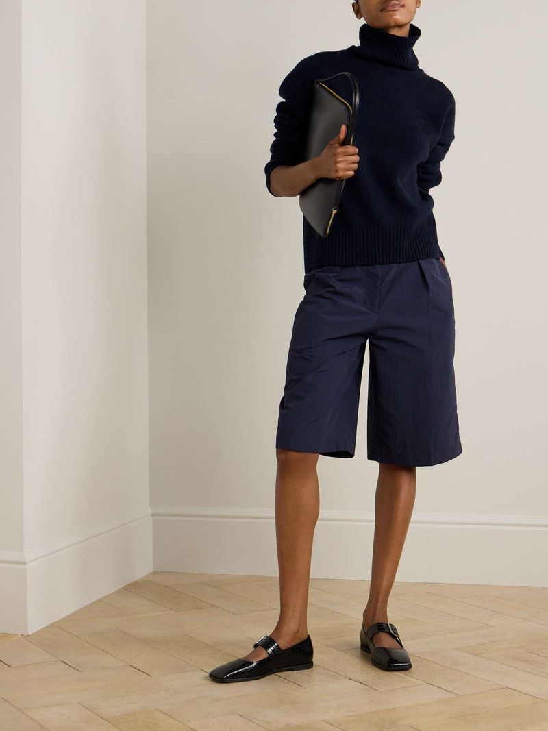 AMI Paris Embroidered merino wool and cashmere-blend turtleneck sweater outlook