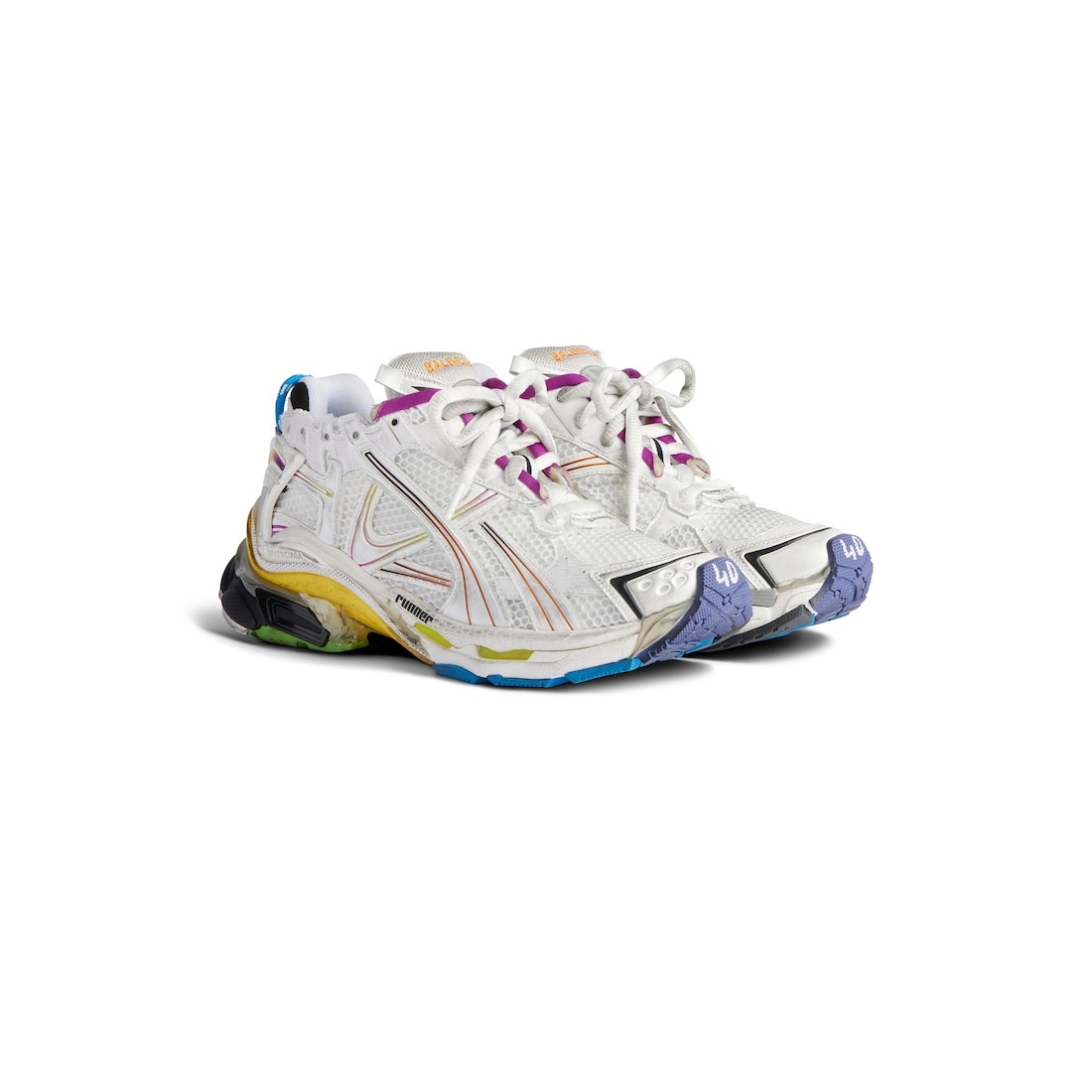 Men's Runner Gradient Sneaker  in White/multicolored - 2