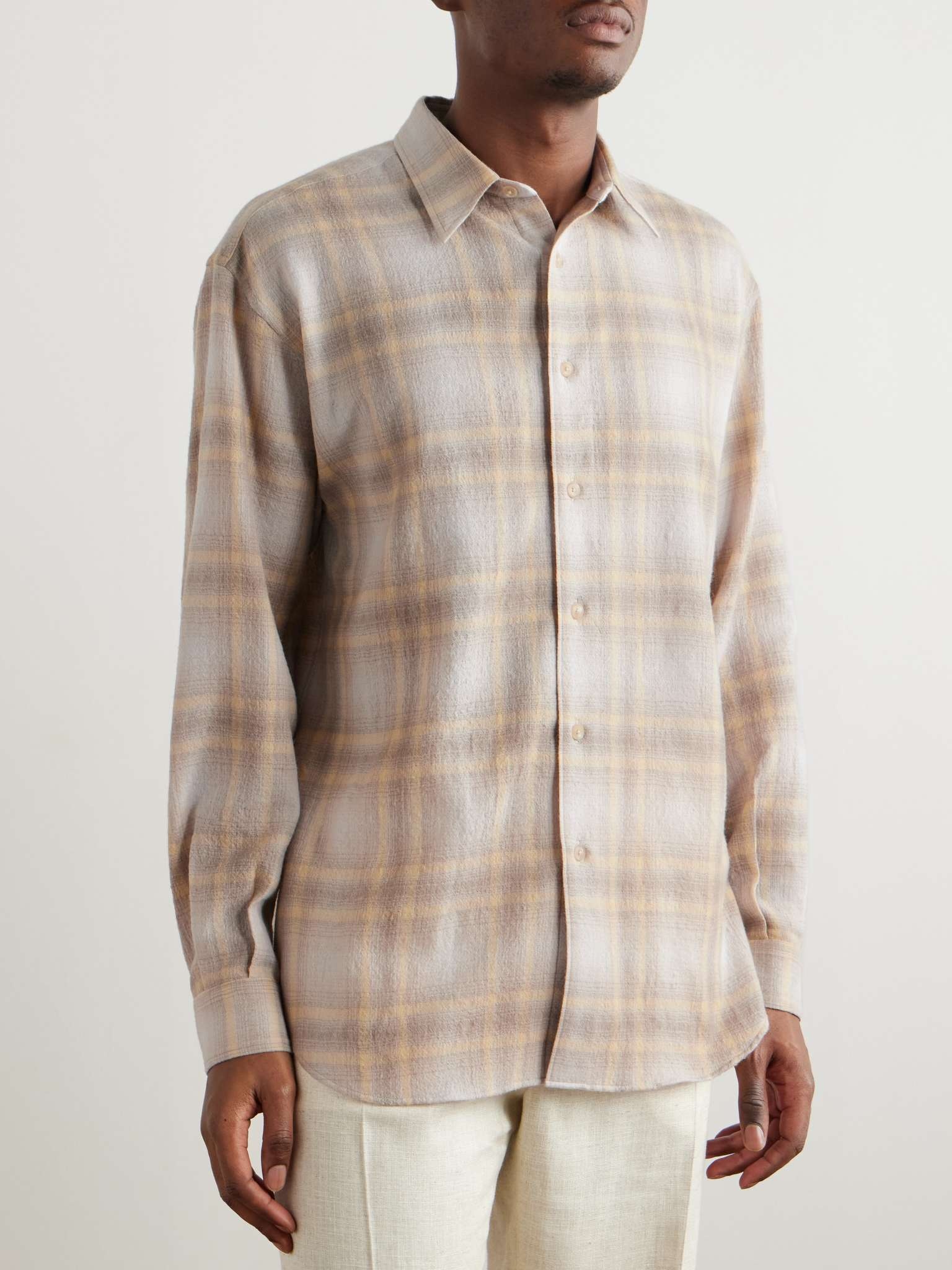 Airy Checked Wool-Flannel Shirt - 3