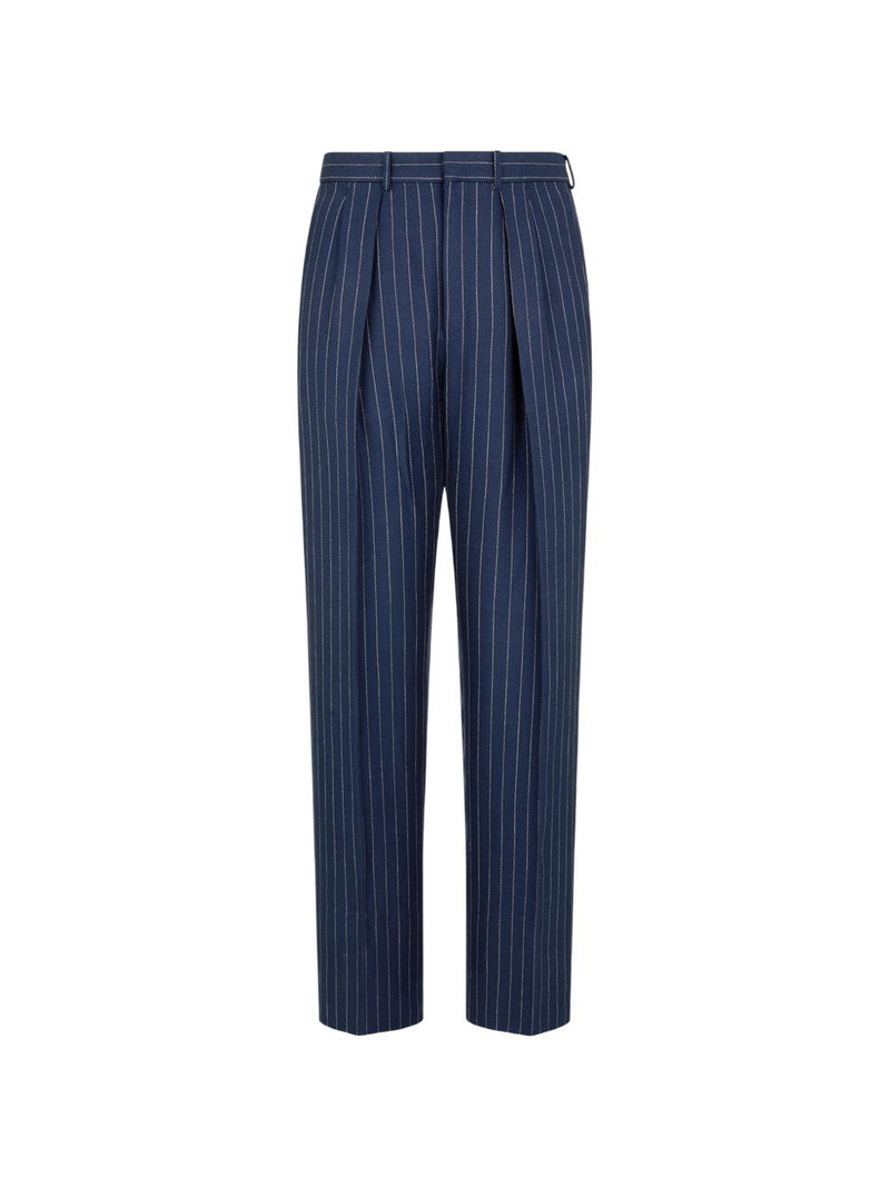 striped pleated trousers 1