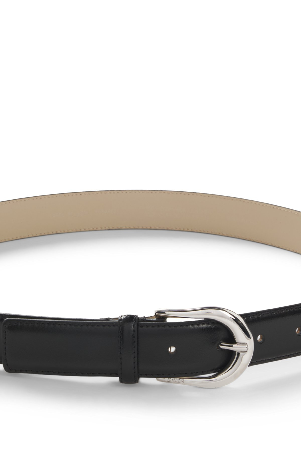 FASHION SHOW BELT IN ITALIAN LEATHER WITH ROUNDED BUCKLE - 4