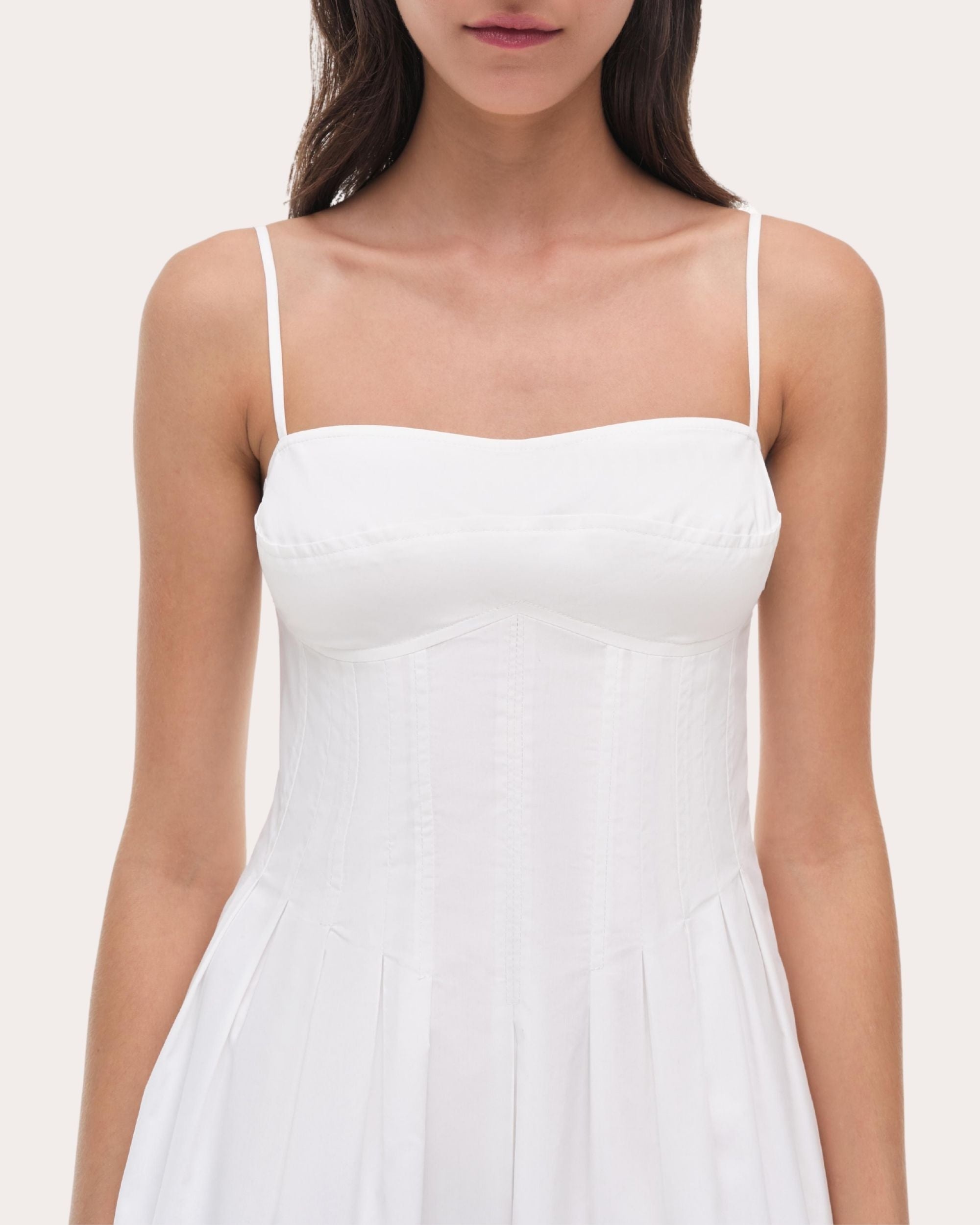 Kitt Poplin Pleated Bustier Mini Dress - 4