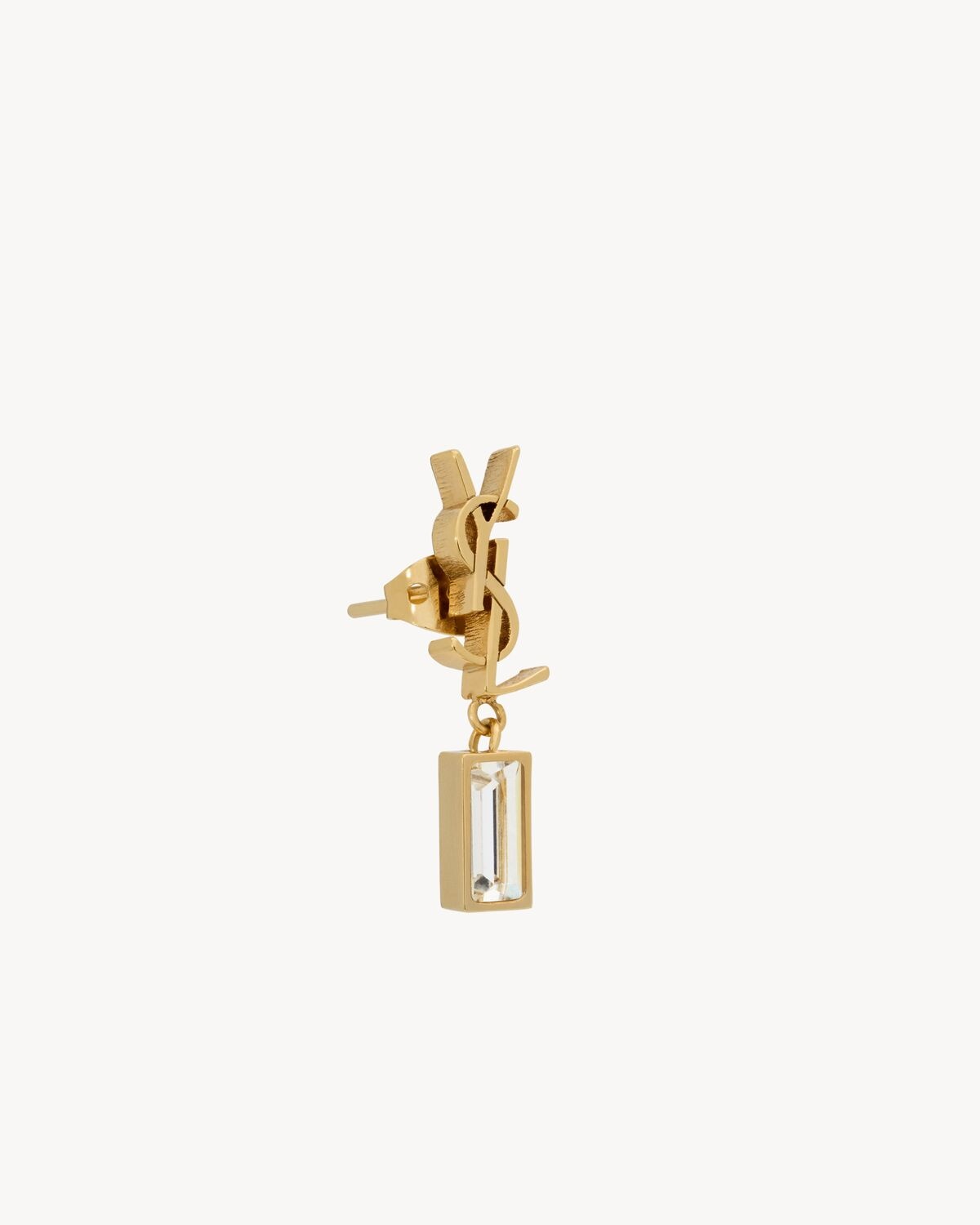 SAINT LAURENT CASSANDRE SINGLE EARRING IN METAL AND