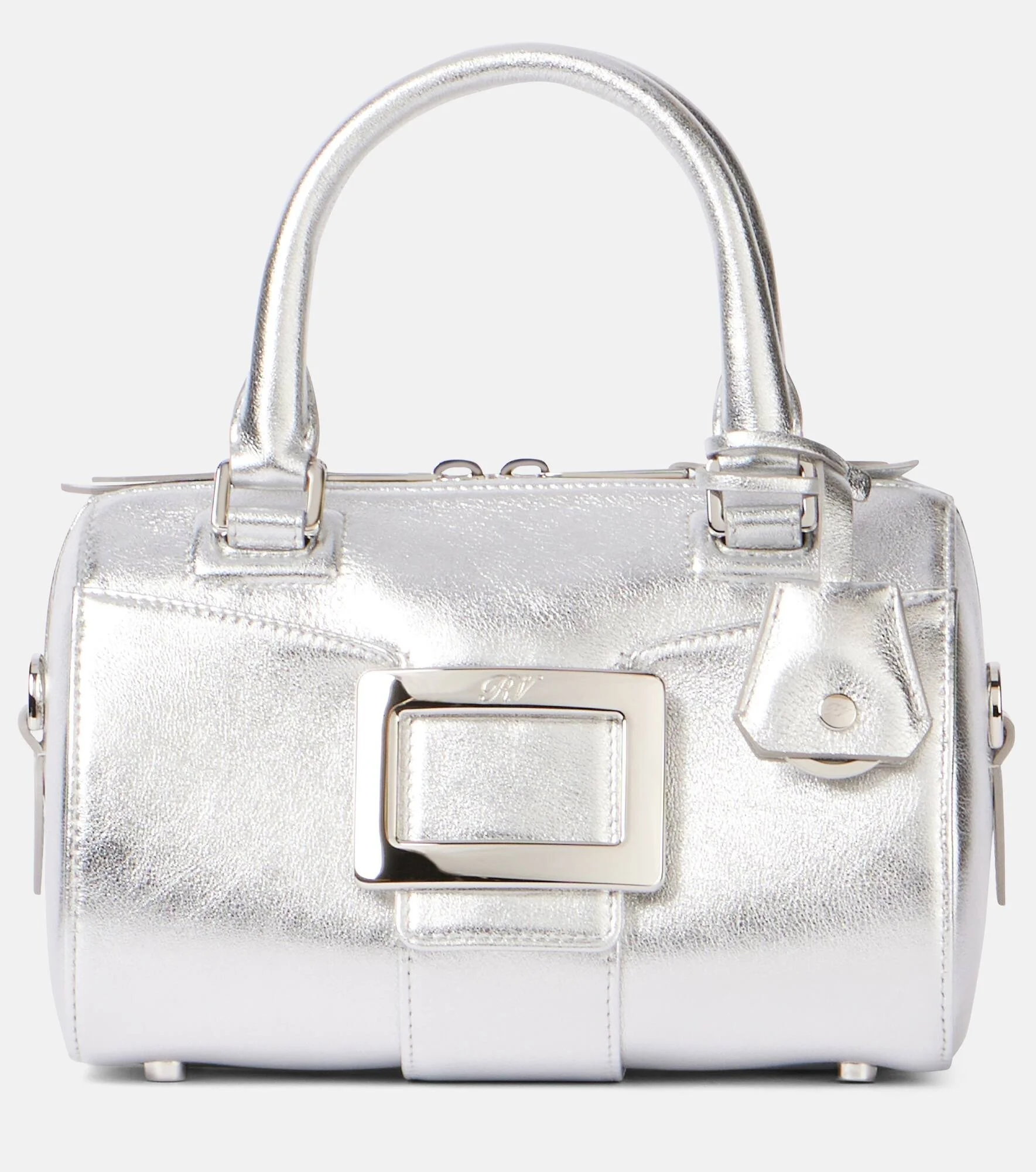 Belle Vivier Mini metallic leather tote bag - 1