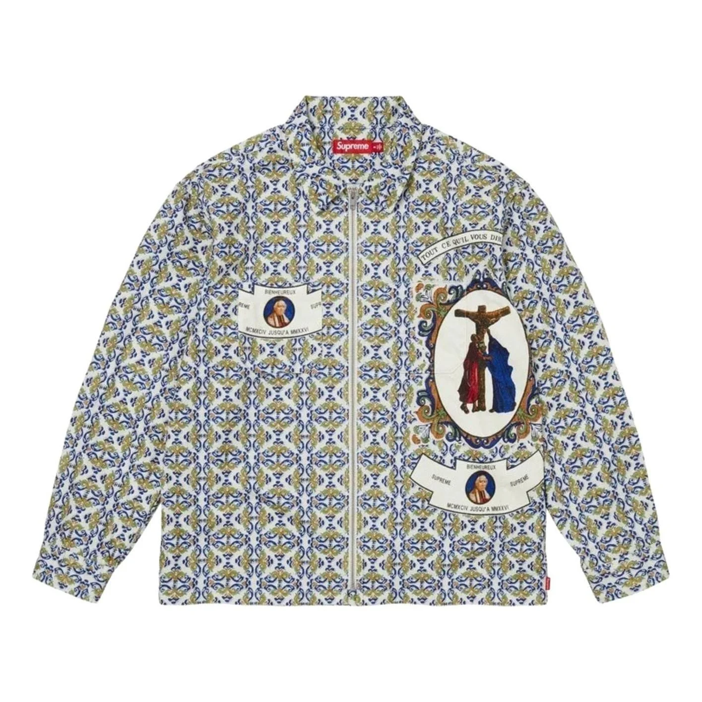 Supreme FW26 Devotion Flannel Zip Up Shirt 'White' SUP-FW26-043-WHT - 1