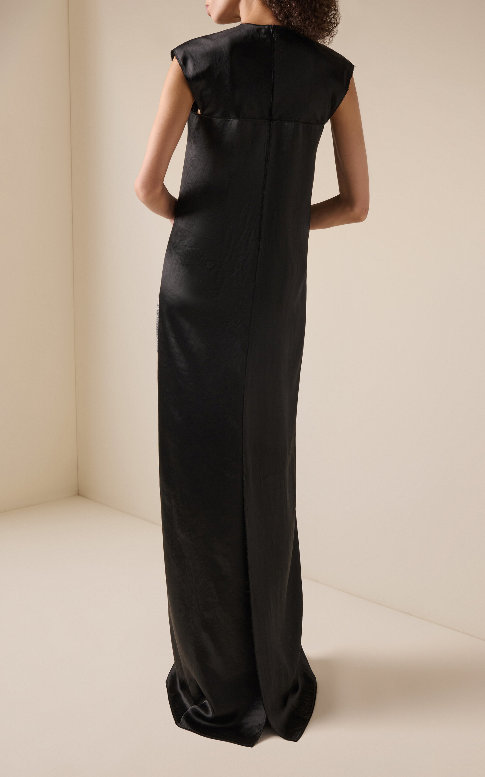 Satin Maxi Dress black - 4
