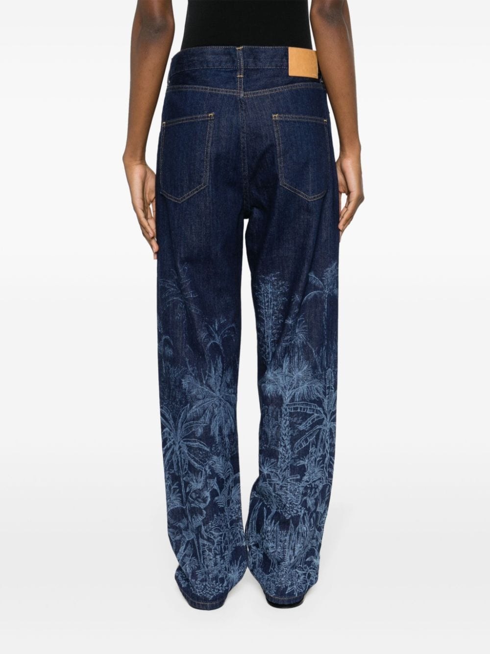 Jungle Toile de Jouy straight-leg jeans - 4