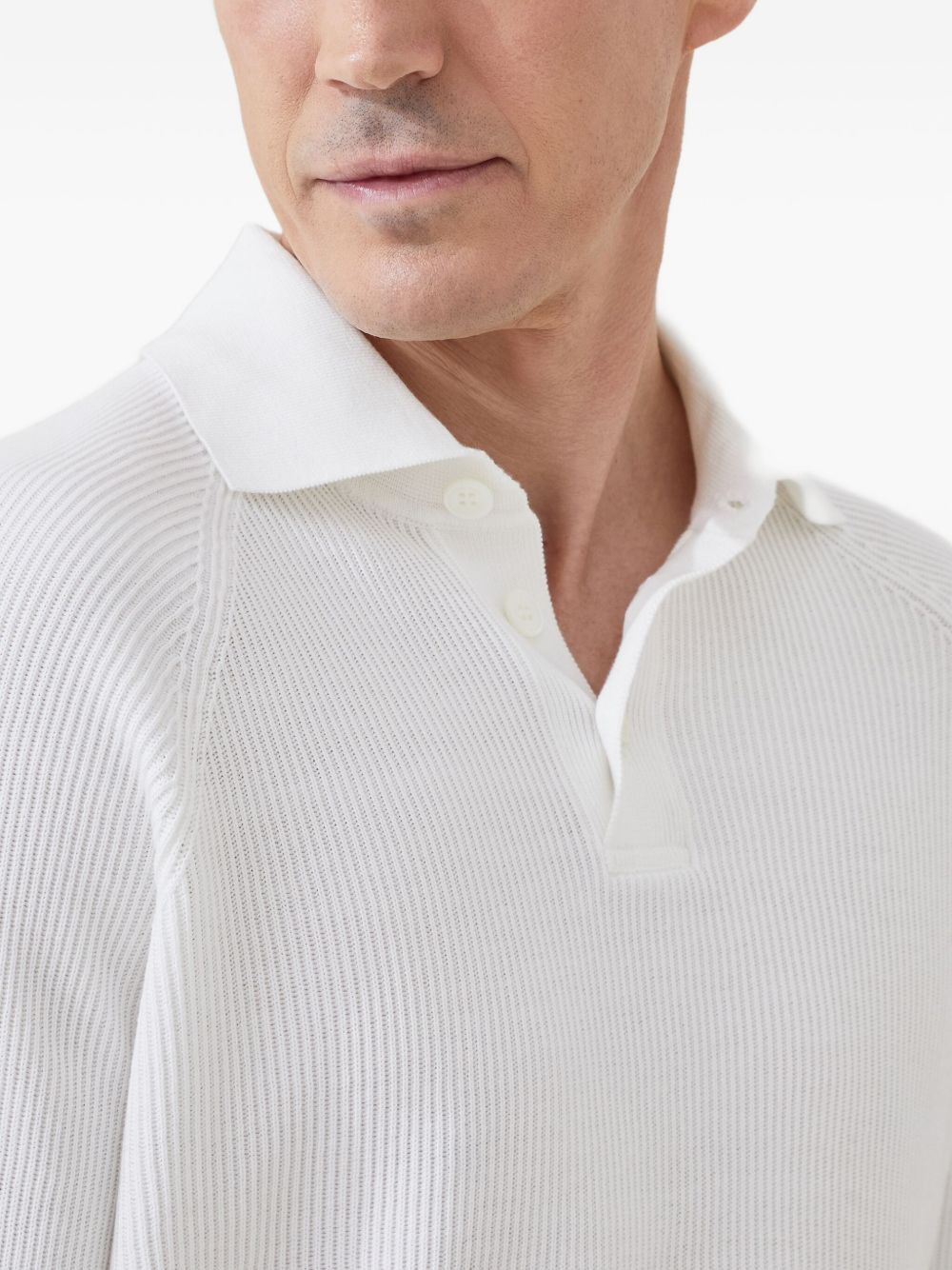 knitted polo jumper - 6