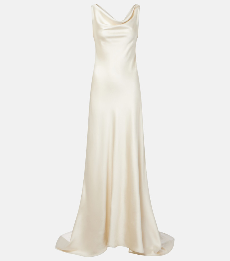 Bridal draped satin gown 1
