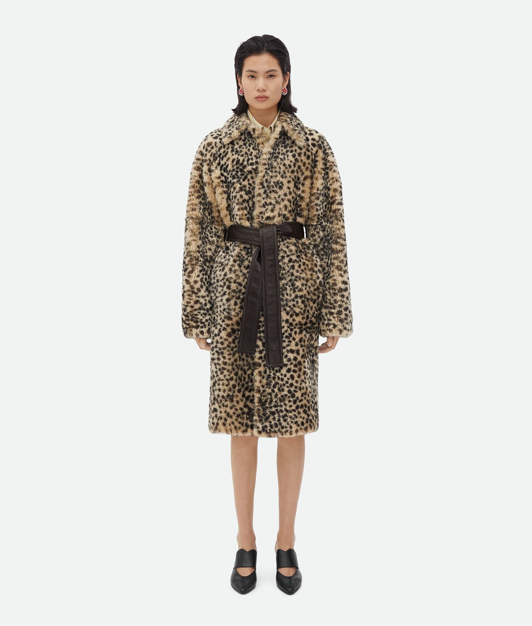 Leopard Print Shearling Coat - 4