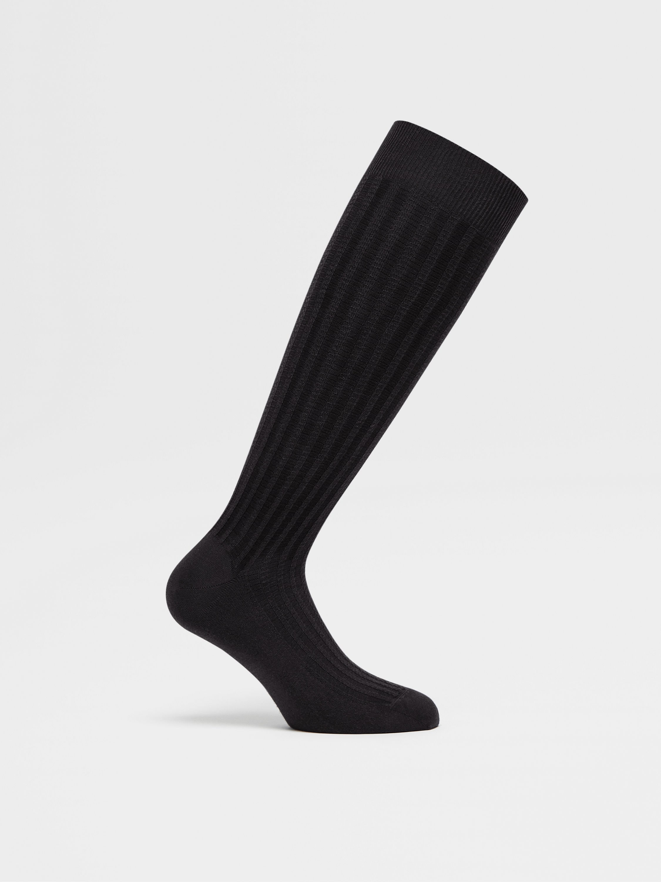 BLACK COTTON BLEND SOCKS - 3