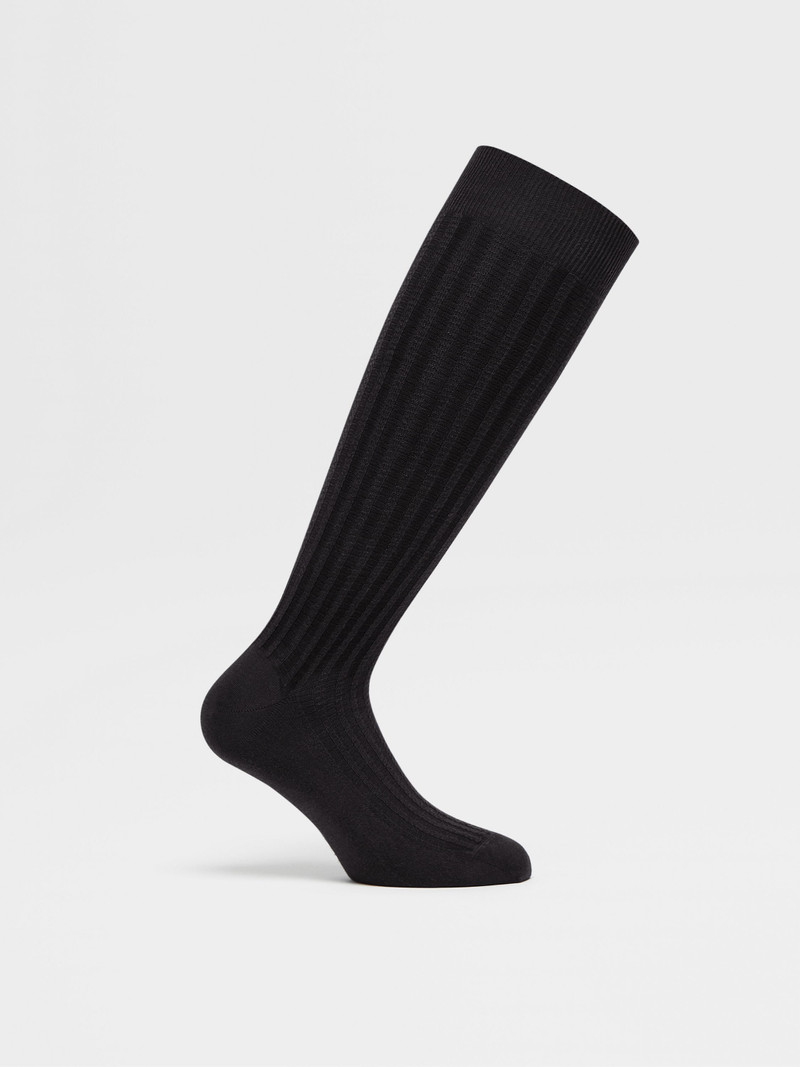 BLACK COTTON BLEND SOCKS 3