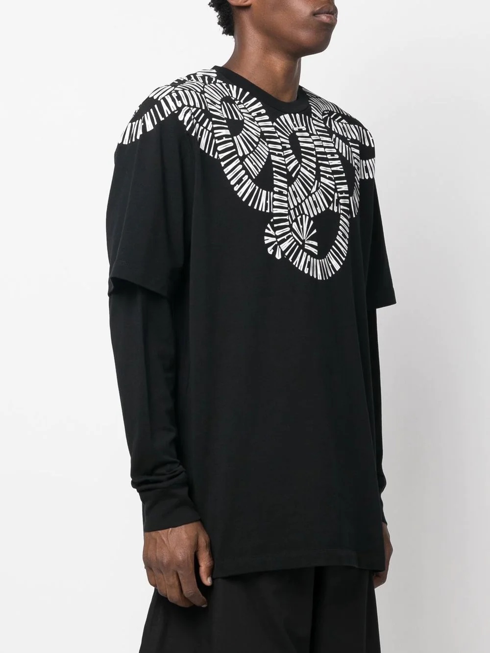 logo-print layered T-shirt - 3