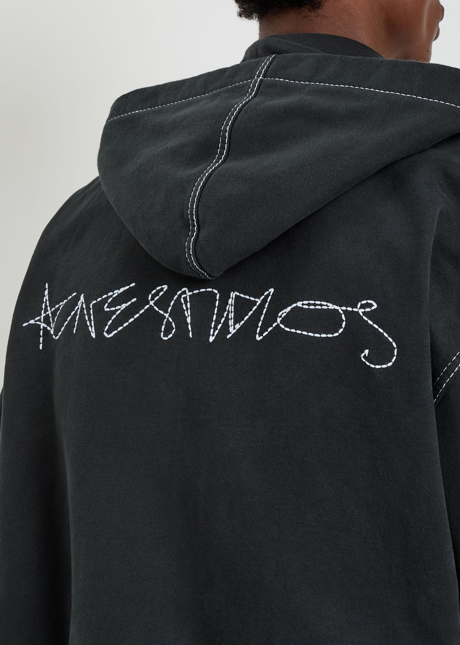Acne Studios Logo-embroidered Hooded Cotton Sweatshirt - 5