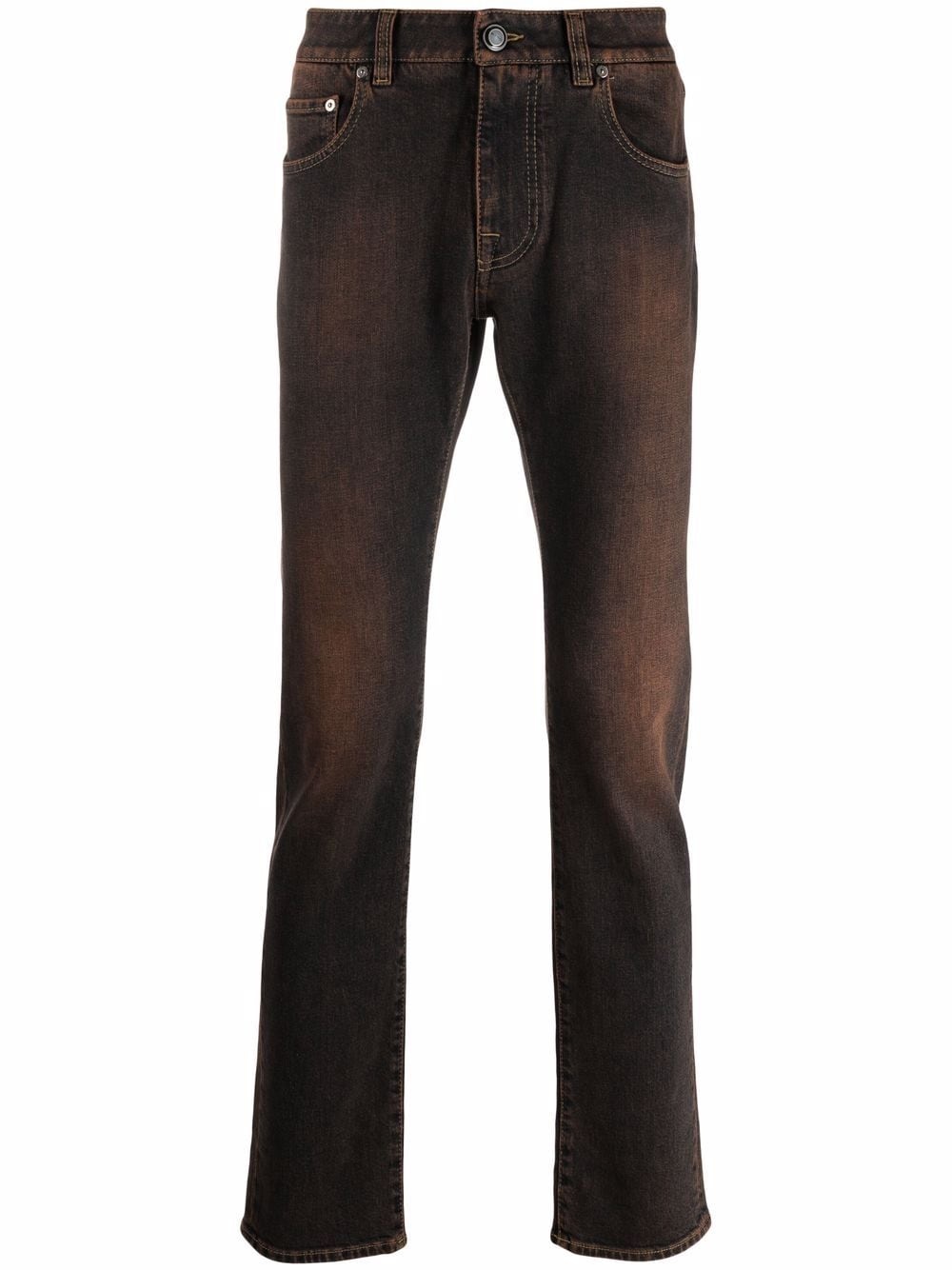 faded-effect straight leg jeans - 1