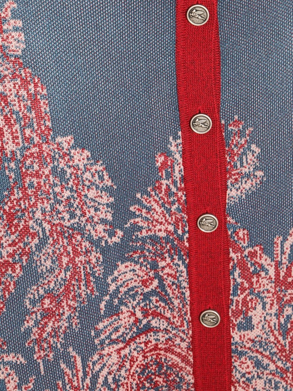 paisley-jacquard button-front skirt - 3