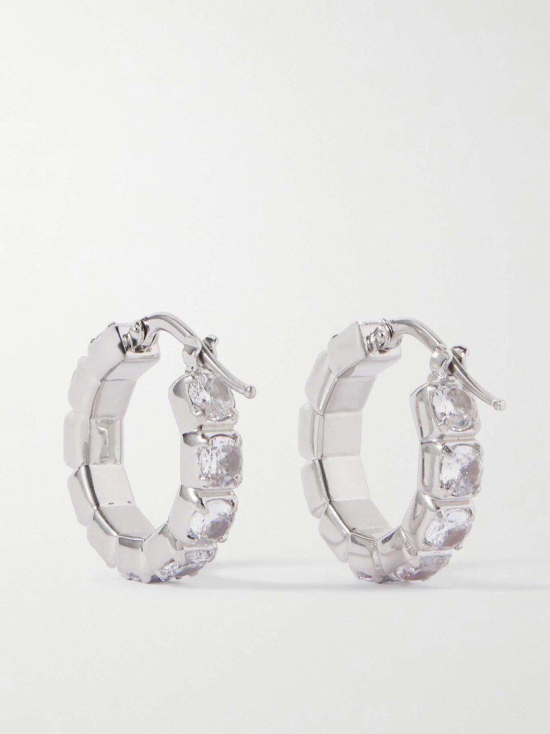 Silver-tone crystal hoop earrings 3