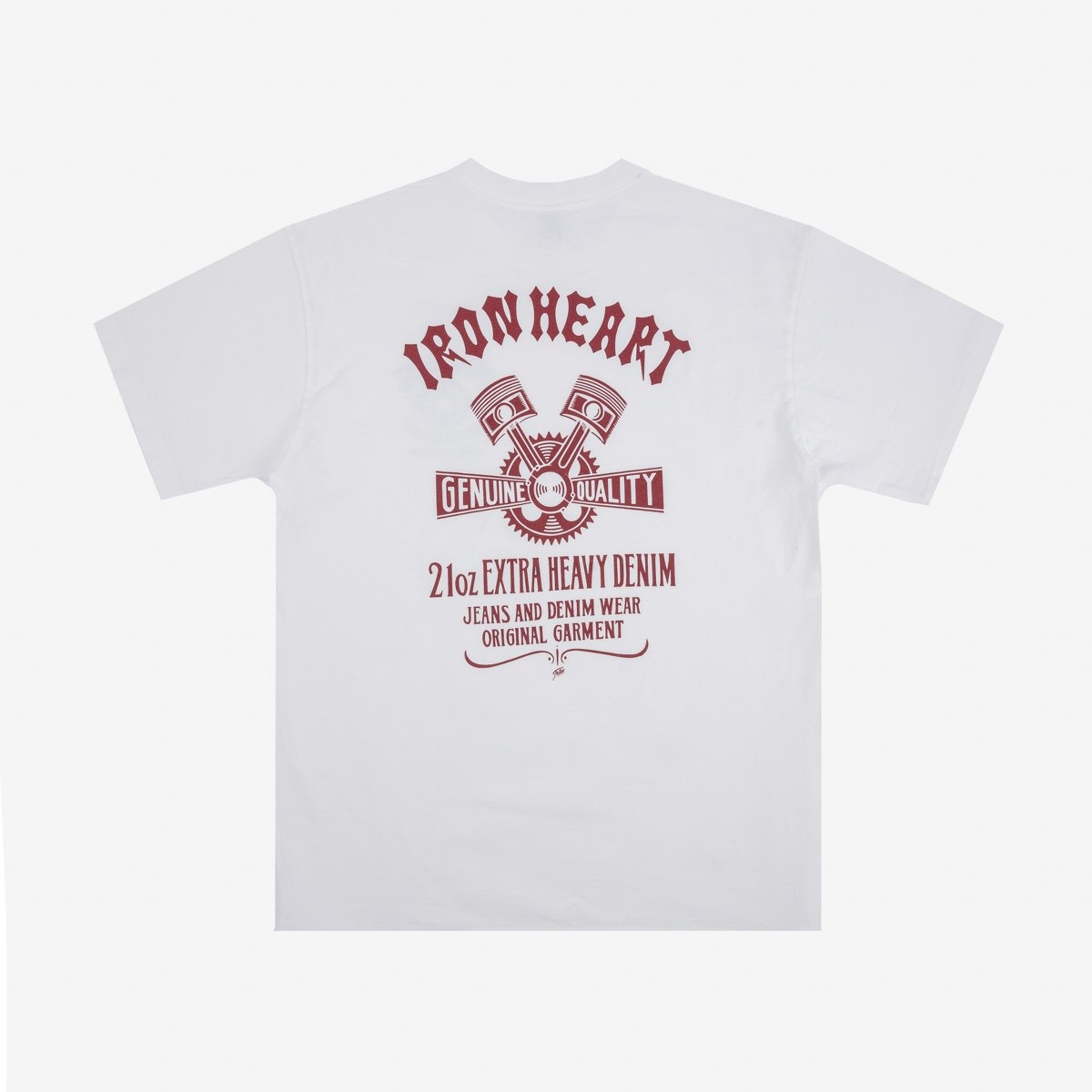 IHT-2403-WHT 7.5oz Printed Loopwheel Crew Neck T-Shirt - White - 5
