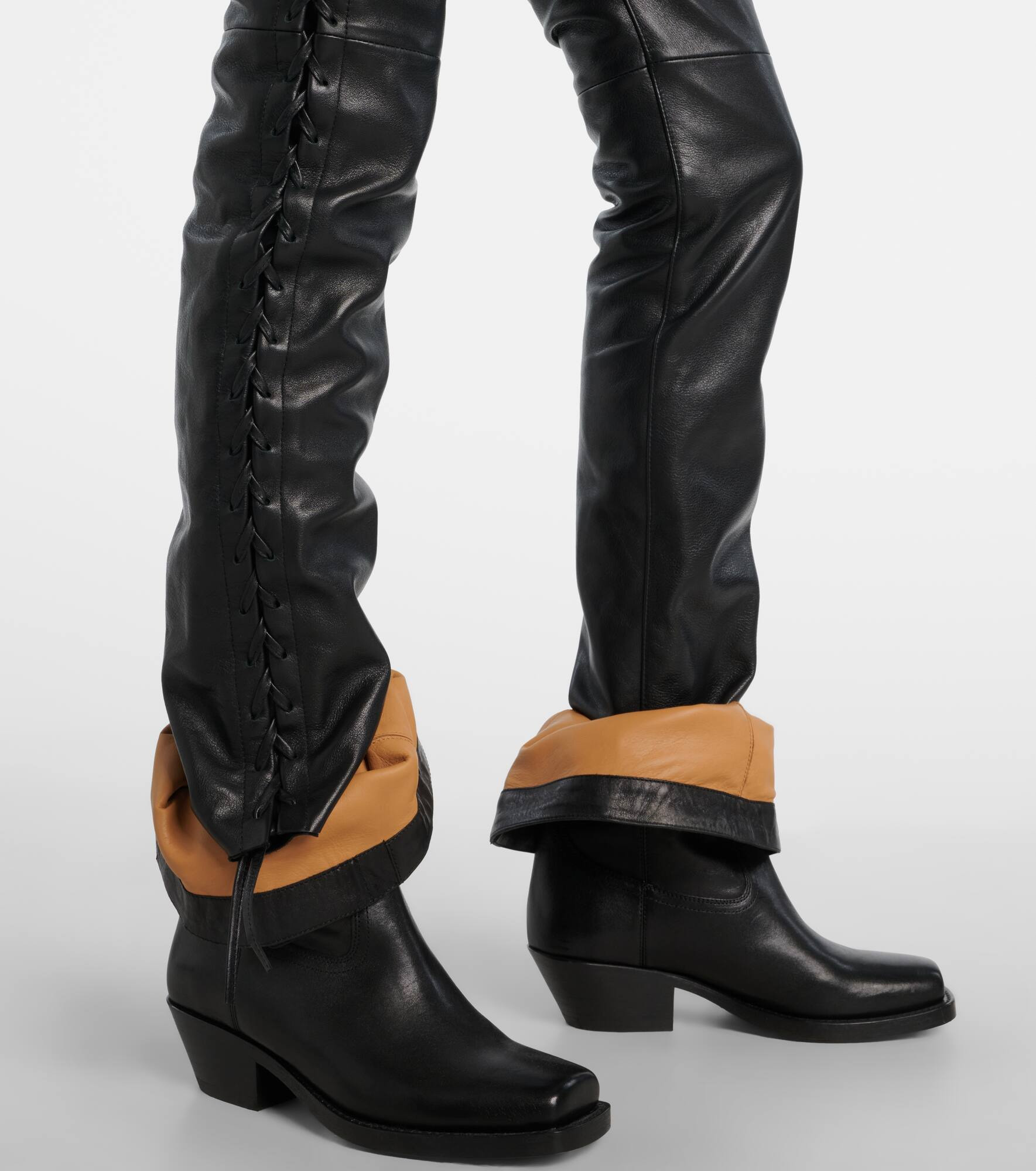 Cyerra low-rise leather pants - 6