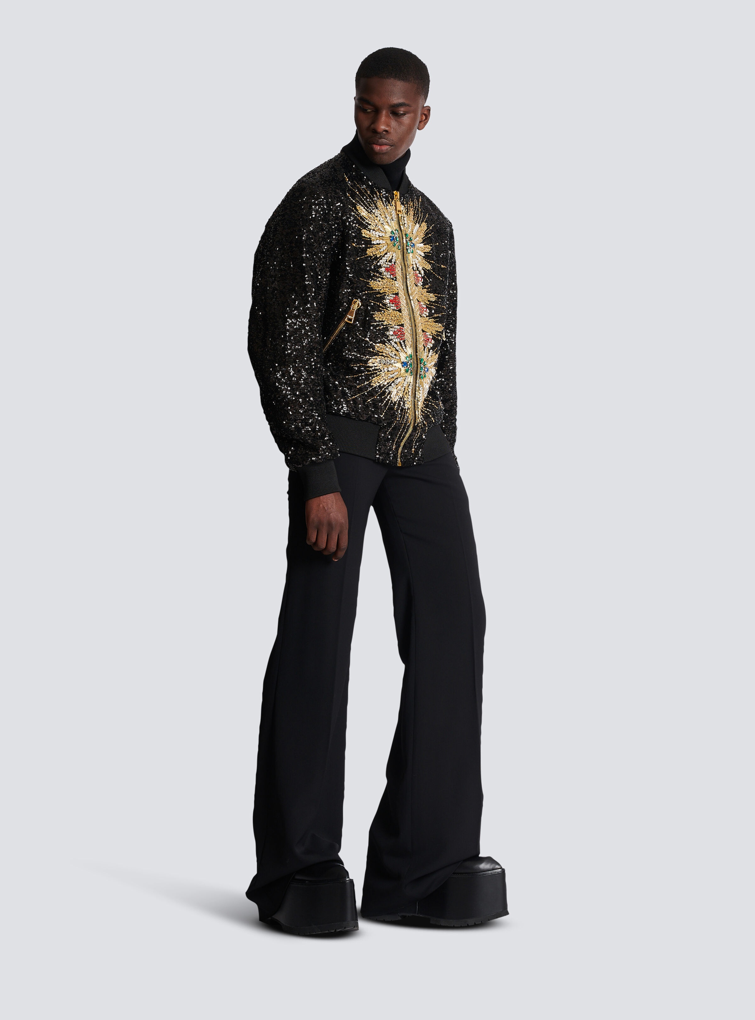 Zipped jacket with embroidery - 3