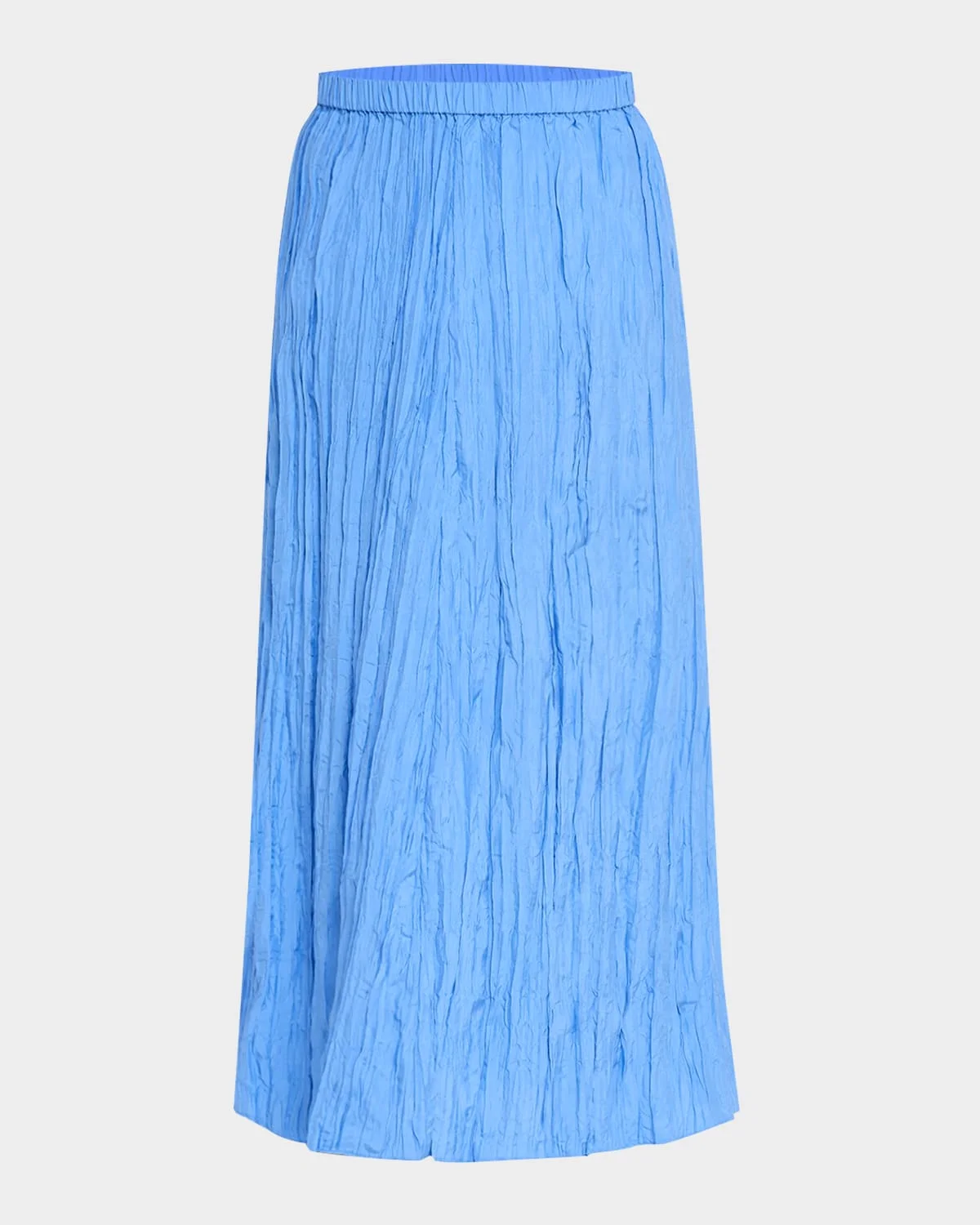 A-Line Crinkled Silk Maxi Skirt - 1
