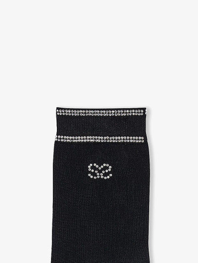 Sandro Double S rhinestone-embellished stretch cotton-blend socks outlook