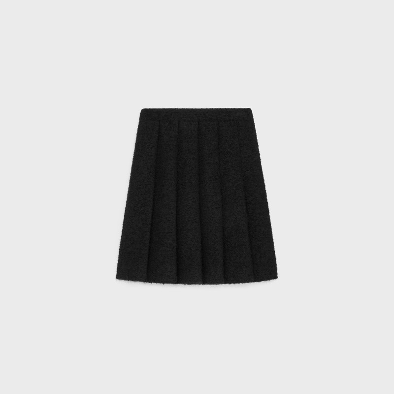 pleated skirt in bouclette natté - 1