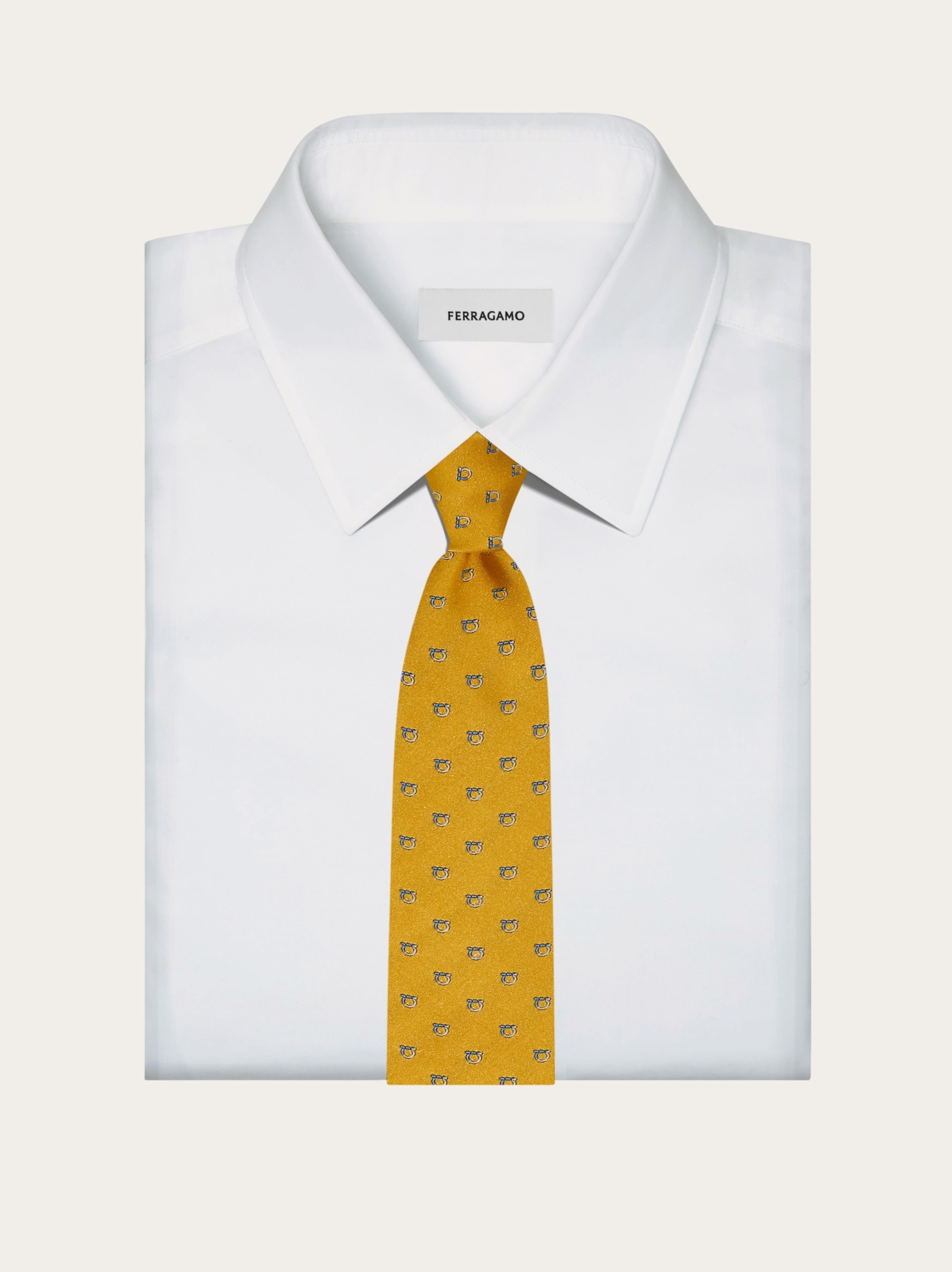 Two tone Gancini jacquard tie - 4