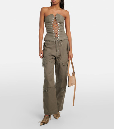 Dion Lee Mid-rise cotton twill cargo pants outlook