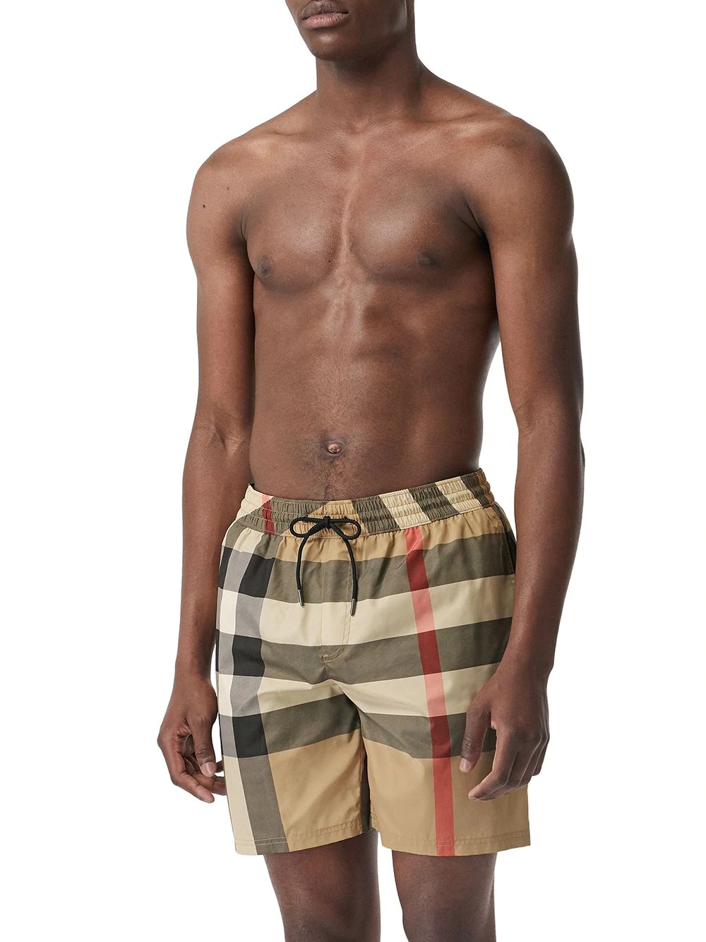 Check Drawcord Swim Shorts - 3