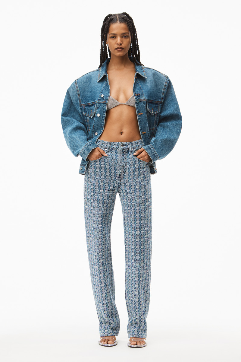 Alexander Wang MID RISE JEAN IN LOGO JACQUARD DENIM outlook
