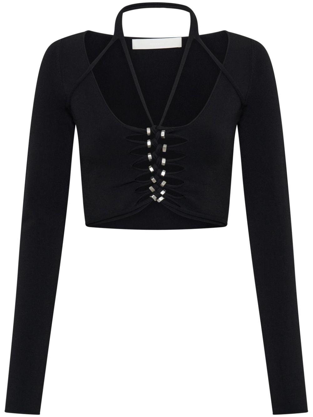 cut-out halterneck crop top - 1