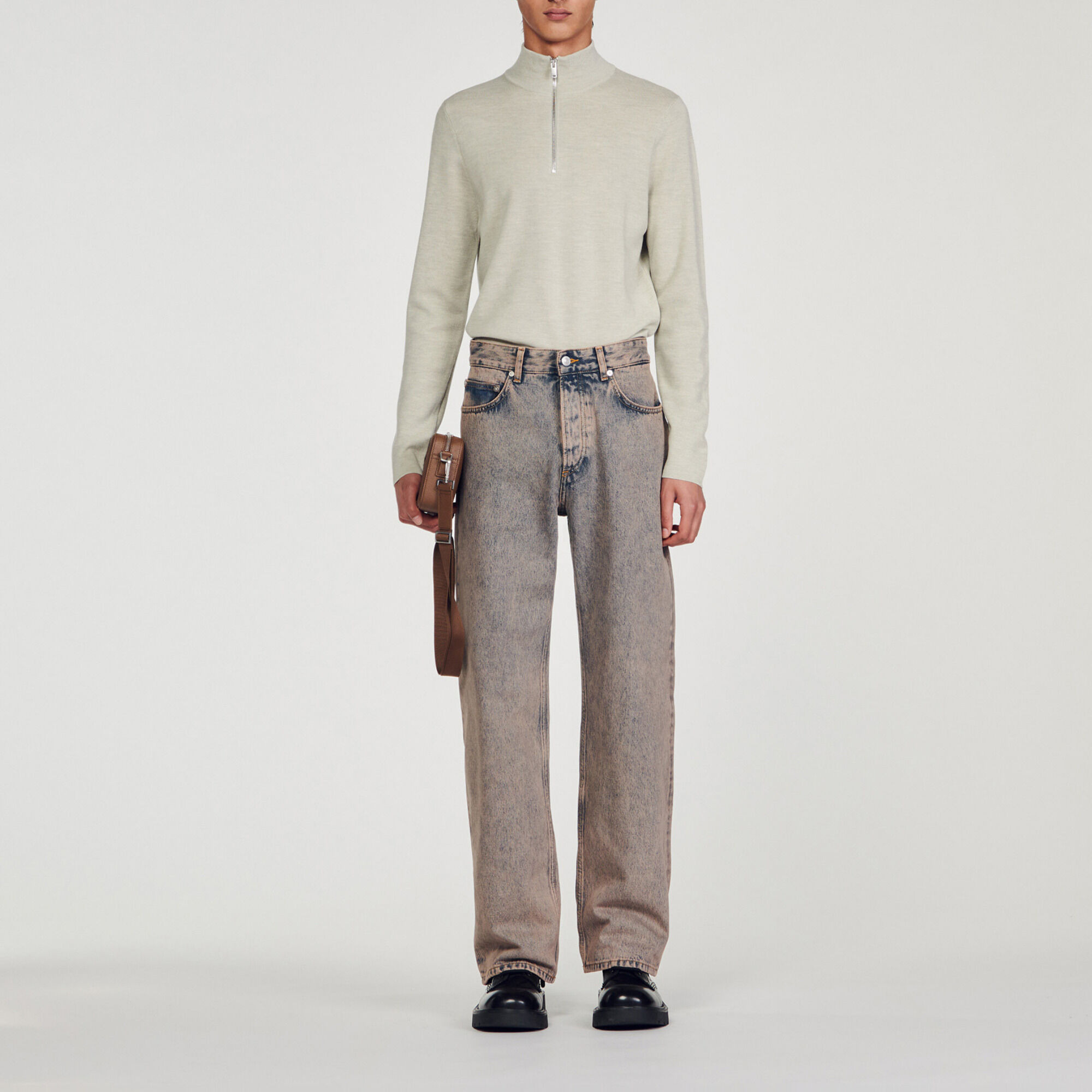 WOOL SWEATER WITH ZIPPED COLLAR - 2