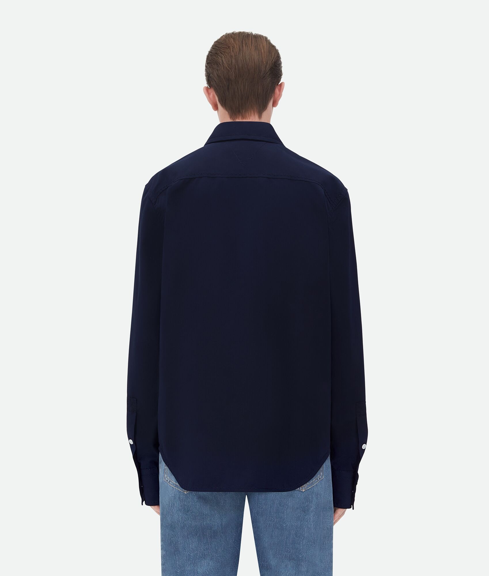 Cotton Shirt With Top Stitching - 3