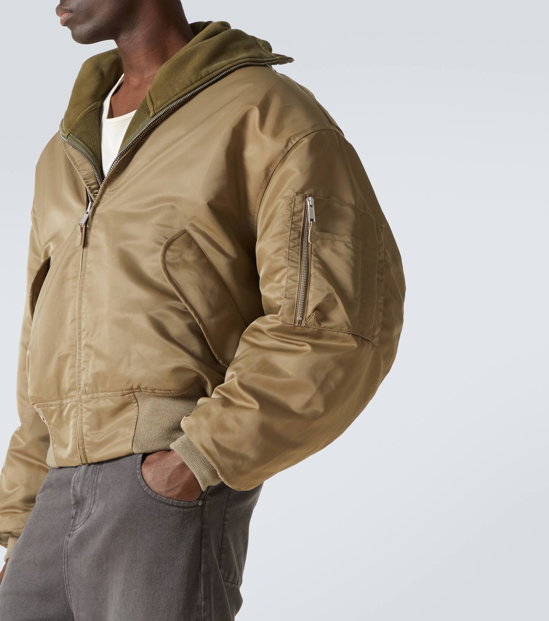 Broad smocked bomber jacket - 5