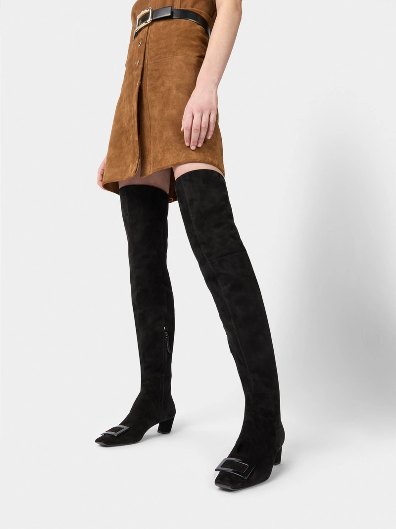 Roger Vivier Belle Vivier Cuissard Boots in suede outlook
