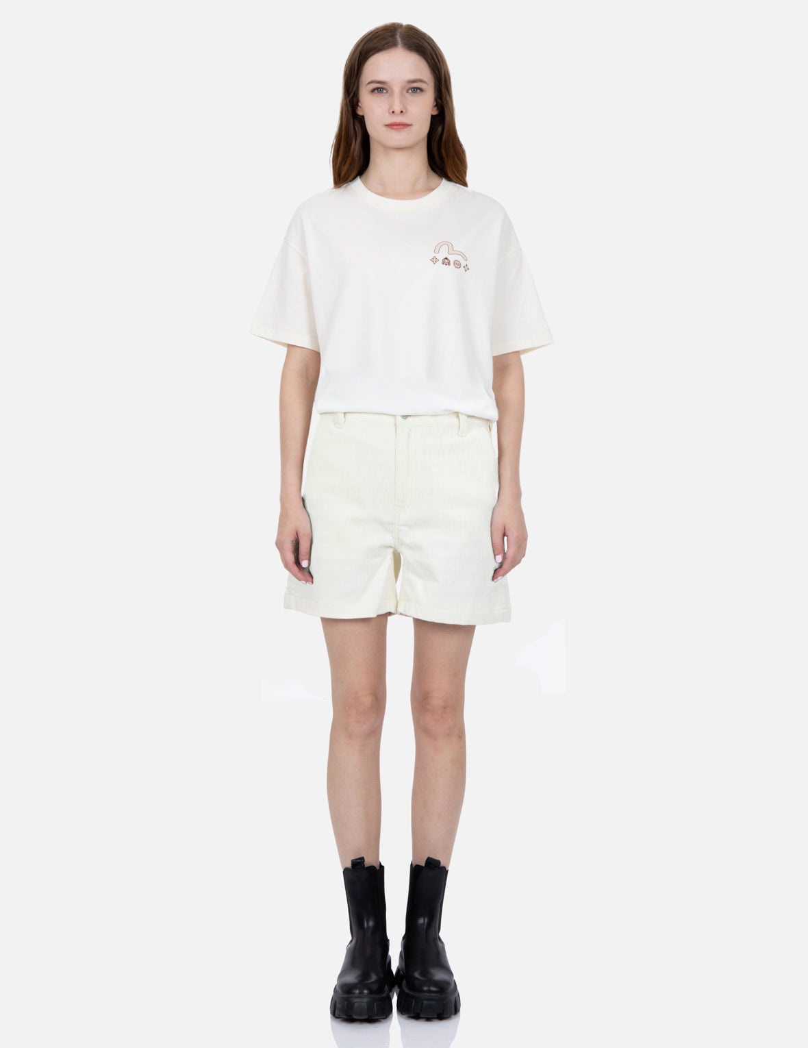 Seagull Embroidery Corduroy Shorts - 6