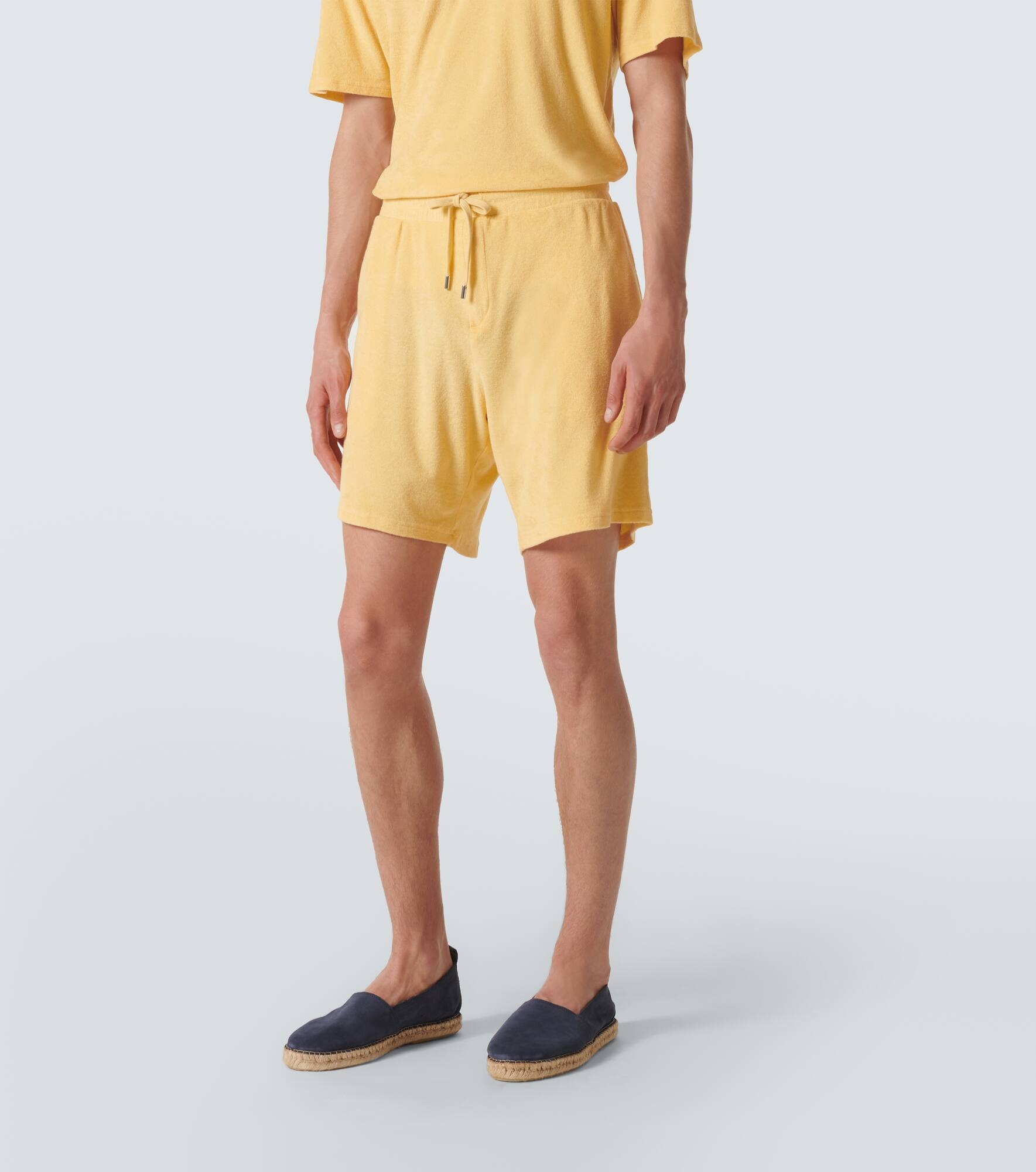 Faustino cotton and linen-blend terry shorts - 3