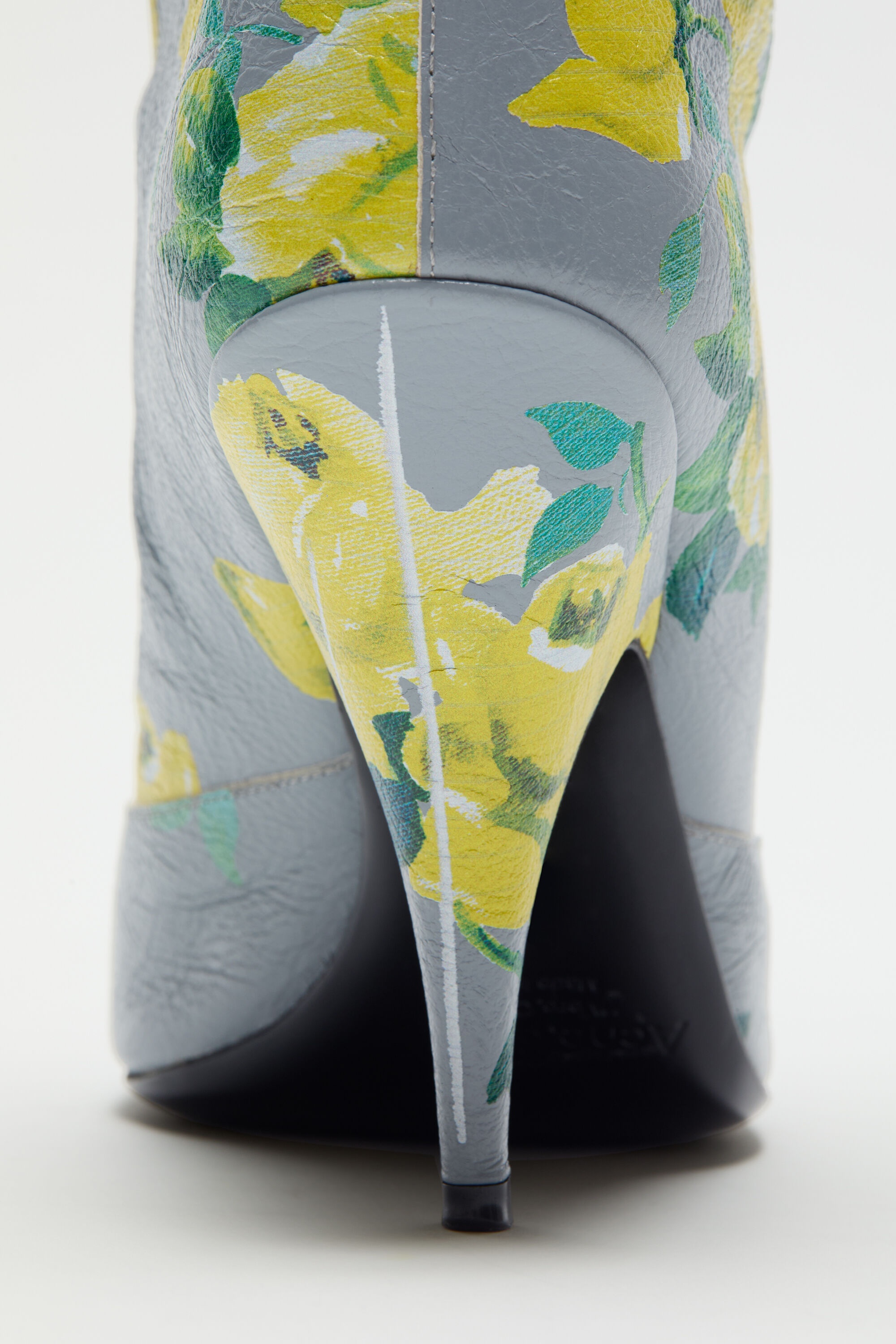Leather boots open toe - Yellow/grey - 8