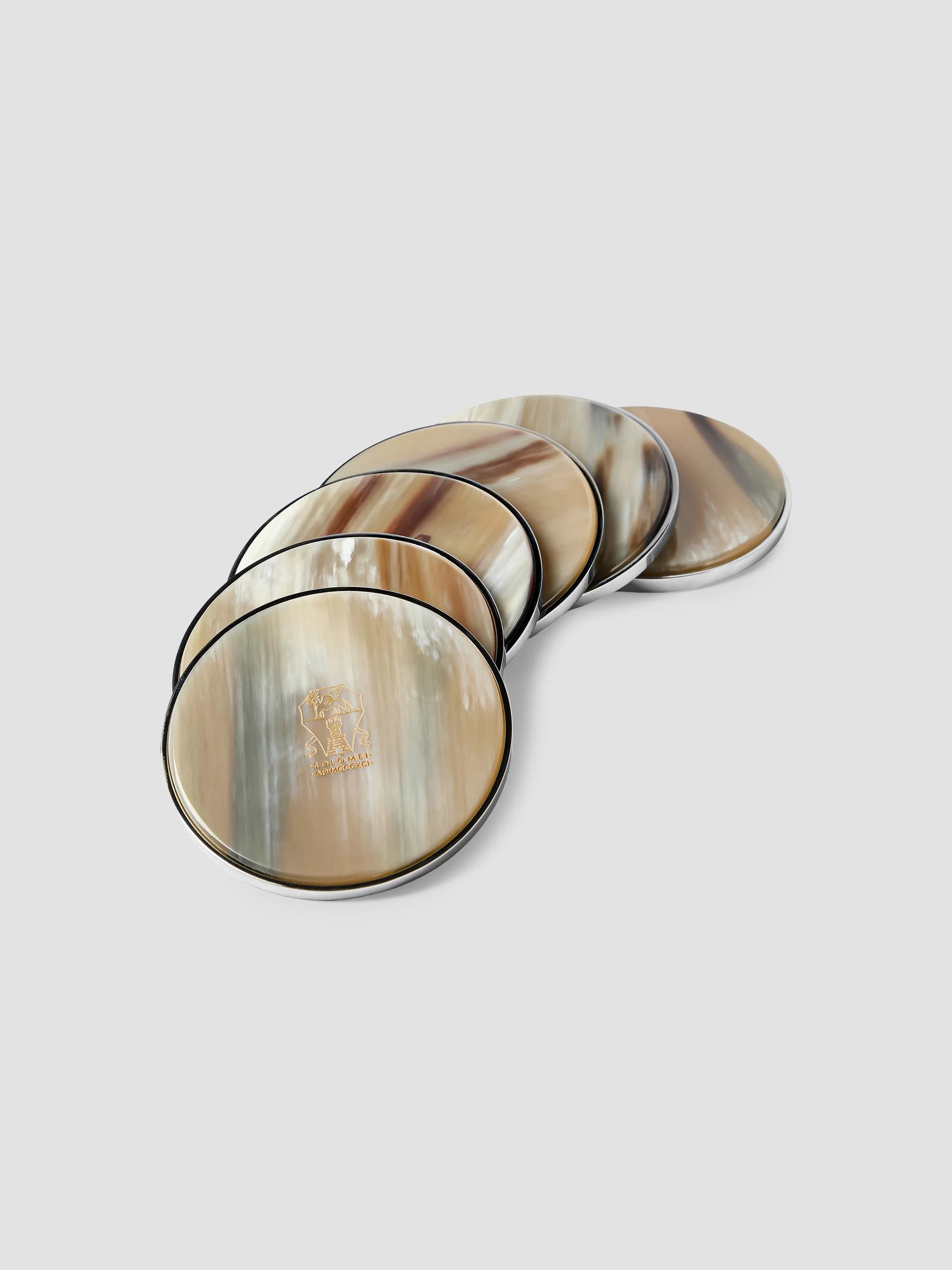 Six Piece Buffalo Horn Coaster Set - Natural Horn - 1