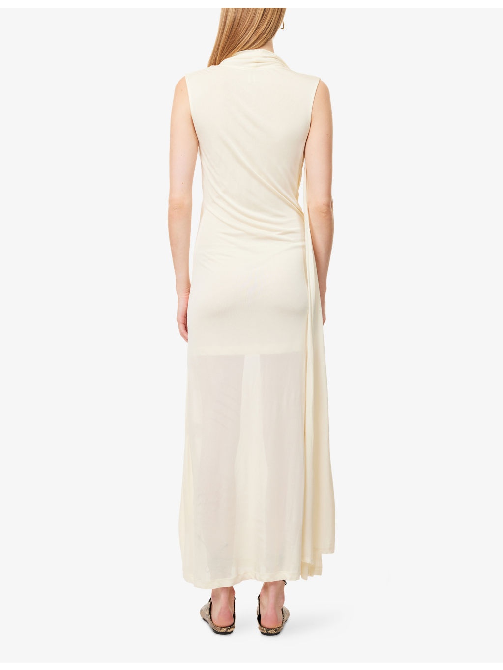 Scarf Wrap-Front Knitted Maxi Dress - 4